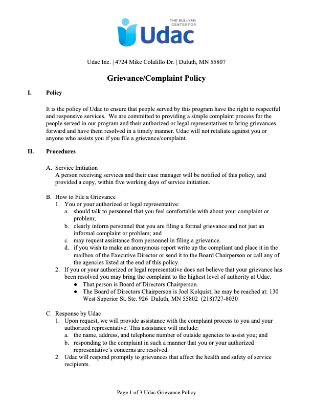 Grievance / Complaint Policy